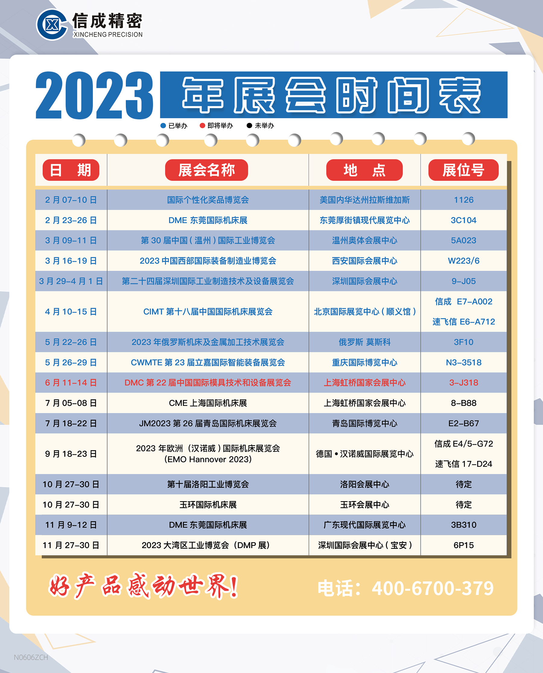洛陽信成2023年上半年展會(huì)安排時(shí)間表